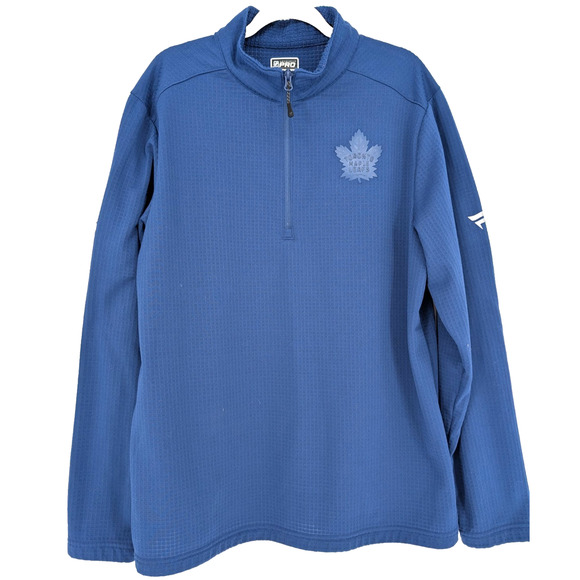 Fanatics Pro Rink Toronto Maple Leafs Mens Blue Quarter Zip Shirt XL Hockey NHL - Picture 4 of 11